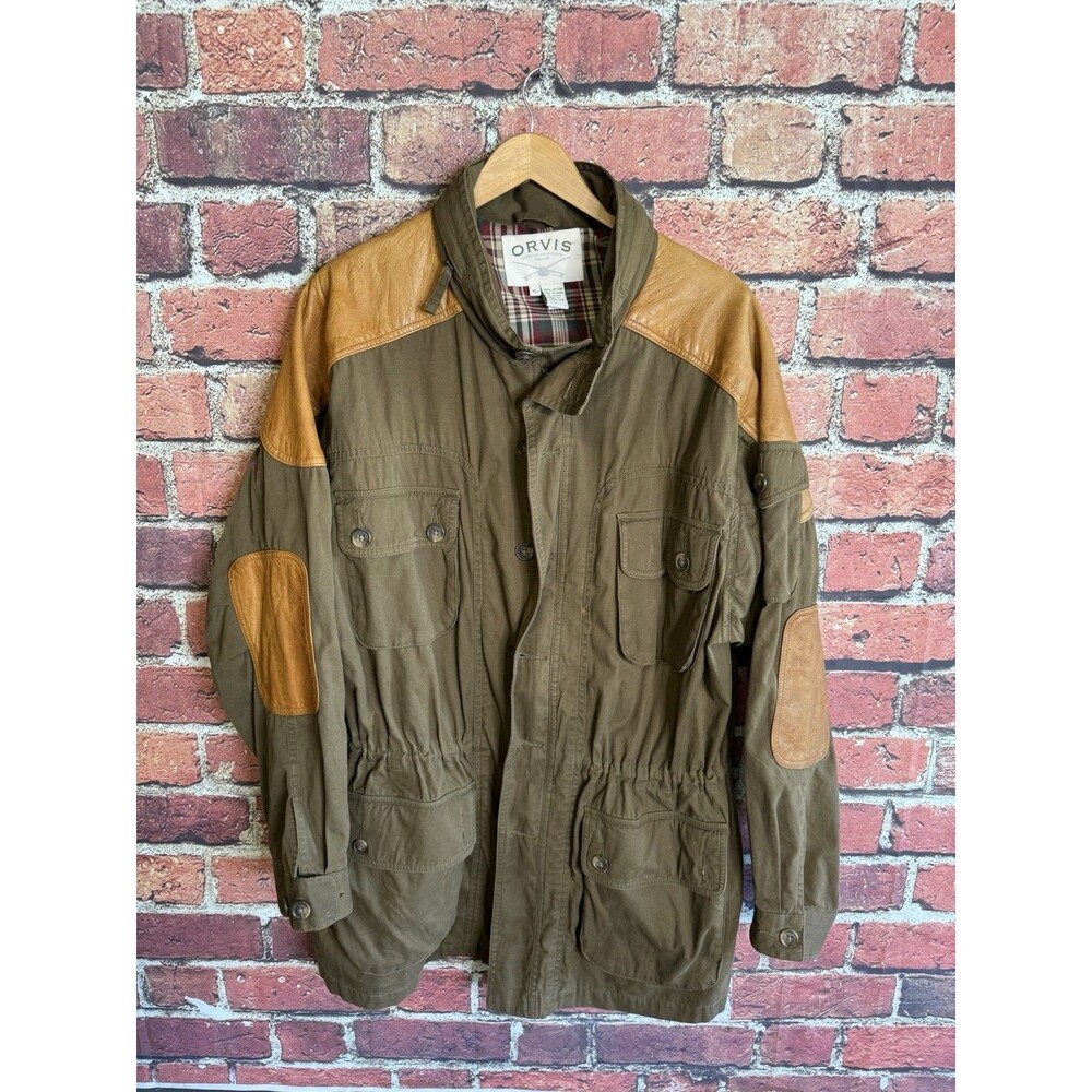 Vintage Orvis Canvas Leather Trim Ranger Field Barn Utility Coat XL